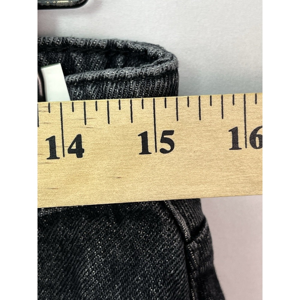 Abercrombie & Fitch Bubble Hem Denim Micro-Mini Jean Skirt 28" Black Y2K NEW - Picture 6 of 10